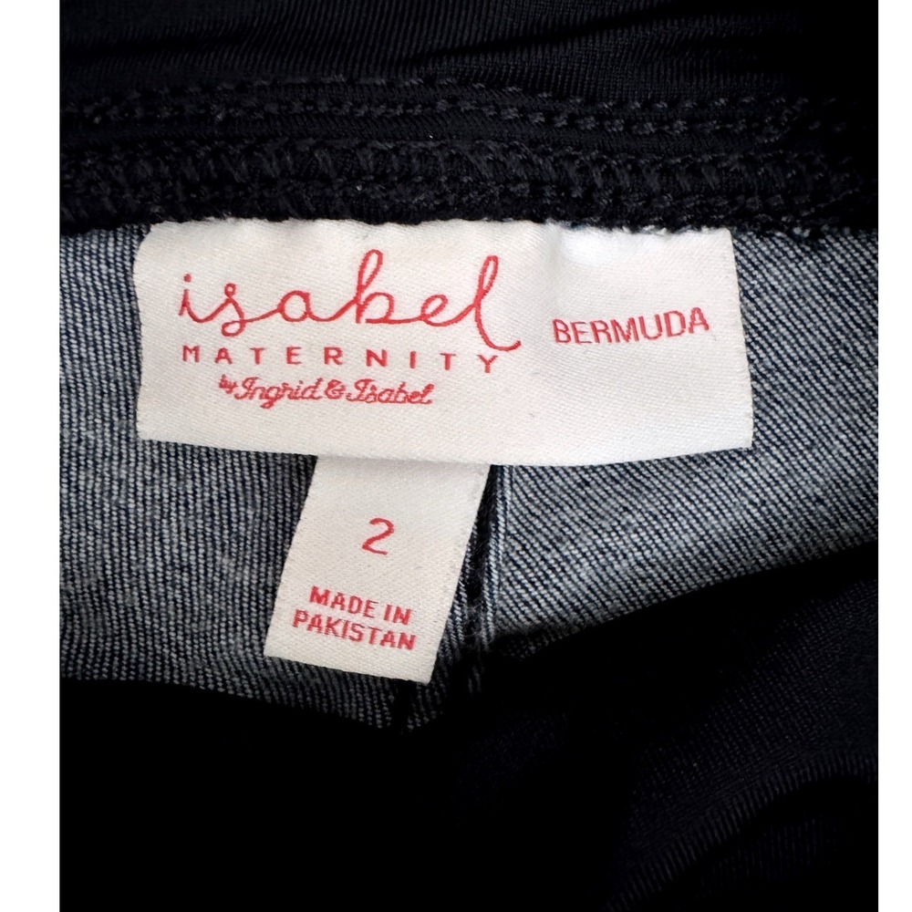 Isabel Maternity Bermuda Shorts Over Belly Stretch Size 2 Dark Wash Denim - Picture 4 of 6